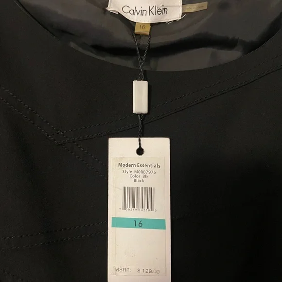 Brand New Calvin Klein Black Sheath Dress - Size 16 - Picture 6 of 7